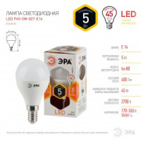 ЭРА стандарт шар P45 E14 5W(400lm) 2700K 2K 90x45 P45-5W-827-E14 4731