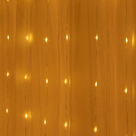 СНОУ БУМ Гирлянда эл. занавес нить росы 6х3м, 480LED, 24 нити, шампань, 8 реж, ПВХ прозрачный, 220В