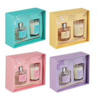 NEW GALAXY Набор ароматизатор-диффузор и свеча, ваниль,райский сад ,лаванда, свежесть 40 мл., 50 гр