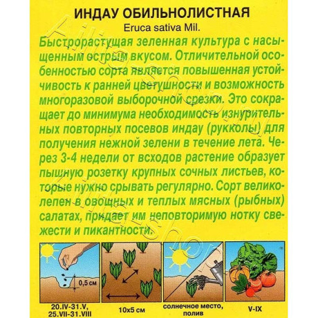 Рукола (индау) Обильнолистная Аэлита