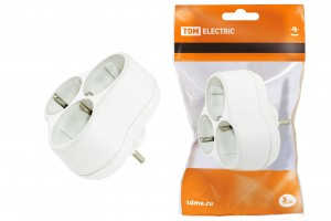 TDM разветвитель (тройник) 3роз. 16А белый, земля (10!) SQ1806-0028