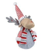 СНОУ БУМ Фигура декоративная &quot;Лось&quot; 39 см, полиэстер, красный, серый
