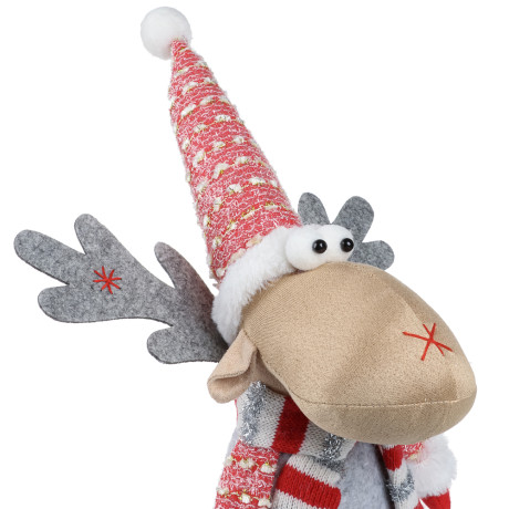 СНОУ БУМ Фигура декоративная "Лось" 39 см, полиэстер, красный, серый