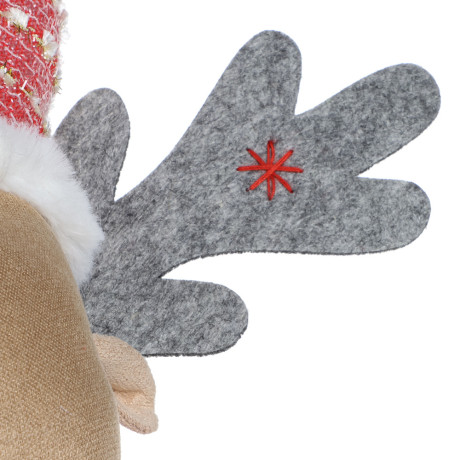 СНОУ БУМ Фигура декоративная "Лось" 39 см, полиэстер, красный, серый