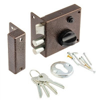 Замок накл ЗН-3 Омега (медь)  2 ригеля с защелкой, 4 англ.ключа   \15