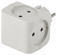 ЭРА разветвитель (тройник) 4 роз. 16А белый (тройник, куб, T-образный) SP-4-W