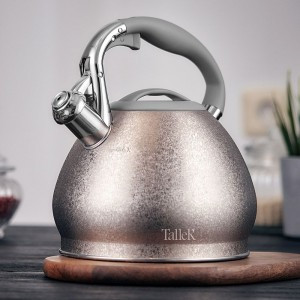 Чайник метал. со свистком Crystal 3л ручка нейлон софт-тач нерж сталь TR-11353 TalleR