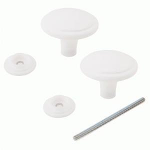 Ручка-кнопка дверная пластик РДП-03-1 белая Башкирия (100,25,5)