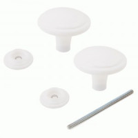 Ручка-кнопка дверная пластик РДП-03-1 белая Башкирия (100,25,5)