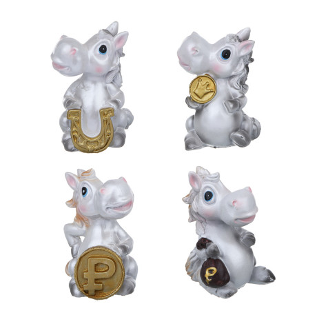 СНОУ БУМ Фигурка лошадки 4.5x4.5x7 см, полистоун, 4 вида