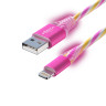 FORZA Кабель для зарядки Конфетти iP, 1м, 1.5А, цветная подсветка, 3 цвета, пакет
