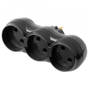 Bylectrica разветвитель (тройник) 3роз. 16А (линейный) РВ16-376 черный