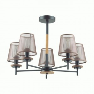 LUMION 4498/5C COUNTY LN21 200 черн. дерево. коричн. люстра E14 5x40W 220V 420x600 BETSY