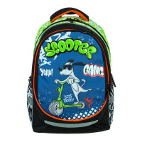 СКУТЕР ДОГ Рюкзак шк. полужесткий 37х28х14см, 3отд., 2карм., эргон.спинка, нагруд.стяжка, ПЭ