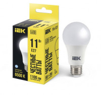 IEK лампа св/д ЛОН A60 E27 11W(1100lm) 6500К 6K 120х60  матовая LLE-A60-11-230-65-E27