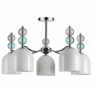 LUMION 5235/5C MODERNI LN23 хром/стекл белый люстра E27 5x40W 220V 410x700 GILLIAN