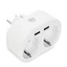 BY Разветвитель, 2 гнезда, 2xUSB 2.4А суммарно, 16А, 4000Вт