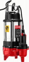 Насос ЗУБР фекальный погружной, 450 Вт, 250 л/мин, напор 12 м, чугунный корпус,с поплавком