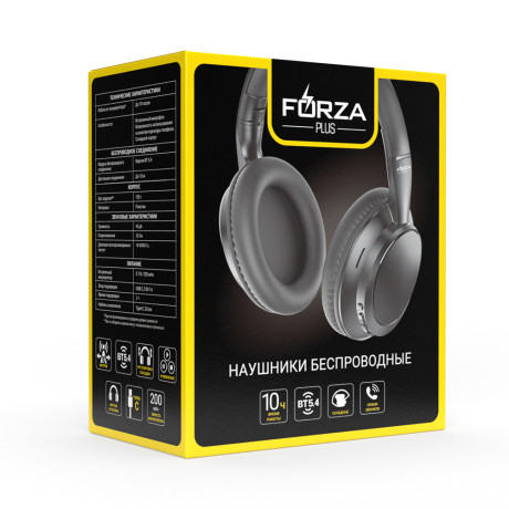 FORZA Наушники беспроводные полноразмерные AirBeats, 200мАч, BT5.4, чёрный