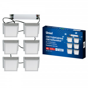 Uniel св-к св/д встр. Грильято 42W(4200lm) 4K 100x100мм бел опал драйв. ULP-1010-42W/4000K IP54