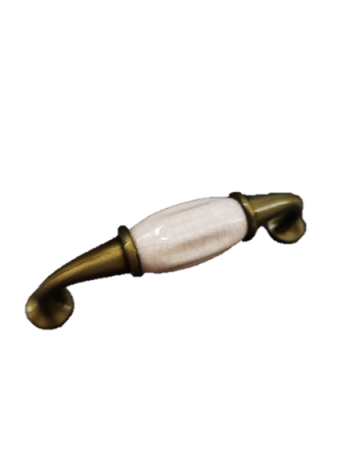 Ручка мебельная Кракелюр бронза 96мм с керамической вставкой