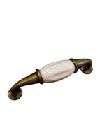 Ручка мебельная Кракелюр бронза 96мм с керамической вставкой