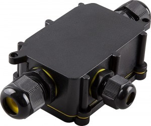 STEKKER коробка соед. герметичная LD523, 3 ввода, ЗВИ 4х4мм2, 24А (140х78х36мм) черный IP68 49121