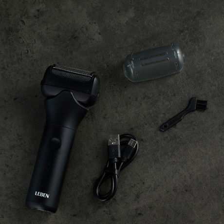 LEBEN Бритва сеточная премиум с влагозащитой, аккумуляторная