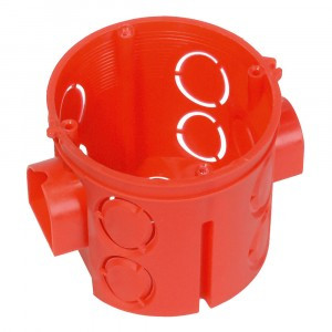 Промрукав коробка уст. СУ d68х62 для твердых стен, углубленная, HF, красный (160) 80-0510