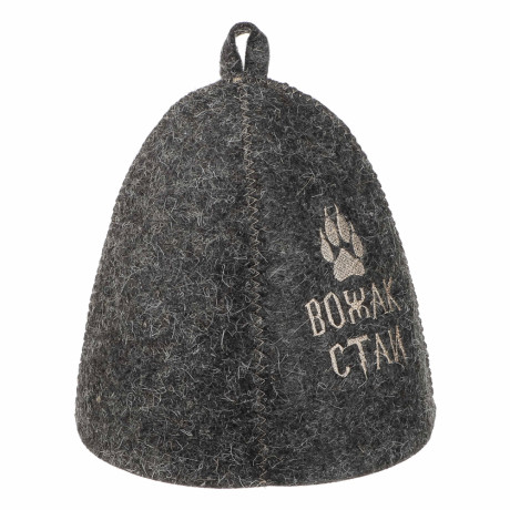 Шапка банная с вышивкой 3 диз. Амонд в асс., войлок серый/белый