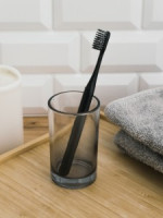 Стакан д/зубных щеток ВаннДерГрей, стекло, цвет прозрачно-черный 60698 Master House