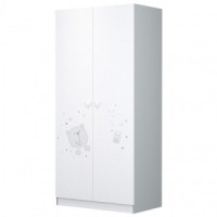 Шкаф двухсекционный Polini kids French 1230, Teddy, белый-серый (мест 2)