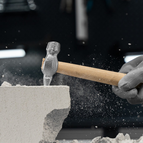 Молоток слесарный, 200 г, круглый боек, деревянная рукоятка