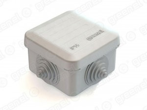 GREENEL Коробка распред. ОУ 70х70х40мм, IP55, 4 гермоввода (112шт) GE41236