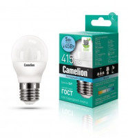 Camelion Шар G45 E27 5W(415lm 220°) 4500K 4K матов. 82x45 пластик LED5-G45/845/E27