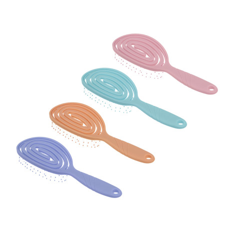 ЮНИLOOK Расческа массажная продувная, пластик, 19,5х6 см, 4 цвета