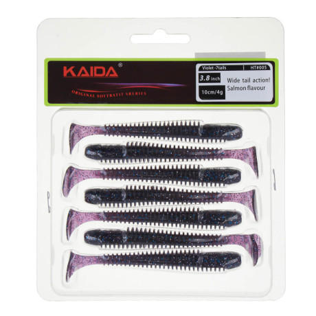 KAIDA Приманка силиконовая ТВИСТЕР 3,8", 10см, 4гр, HT005, 7шт