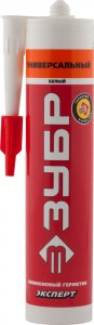 Герметик силиконовый ЗУБР "ЭКСПЕРТ" белый, универсальный, 280мл