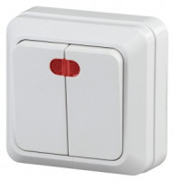 ЭРА Intro Quadro выкл. ОУ, 2 кл, инд., 10A, белый, 250В, IP20, 2-105-01 9372