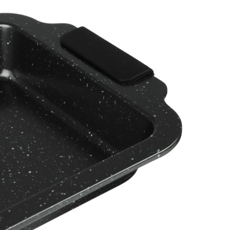 SATOSHI Лион Противень глубокий 36x23x3,5см, антипригарное покрытие Мрамор, силикон.ручки