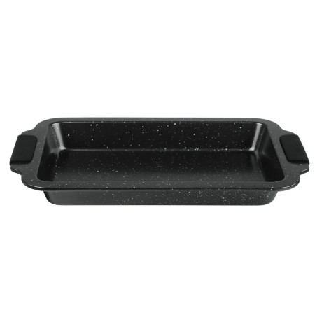 SATOSHI Лион Противень глубокий 36x23x3,5см, антипригарное покрытие Мрамор, силикон.ручки