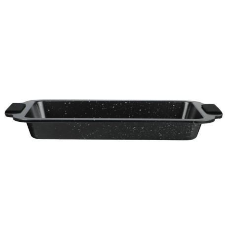 SATOSHI Лион Противень глубокий 36x23x3,5см, антипригарное покрытие Мрамор, силикон.ручки