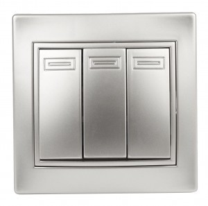 ЭРА Intro Plano выкл. СУ 3 кл., 10А, алюминий 1-106-03 53791