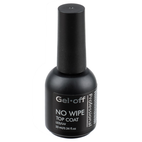 Финишное покрытие для ногтей "NO WIPE TOP COAT" (топ БЕЗ липкого слоя), Gel-off Professional, 10 мл