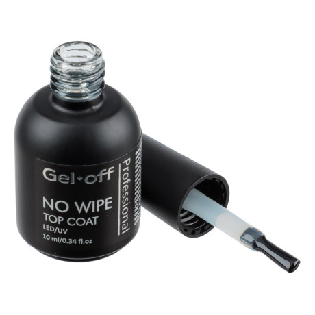 Финишное покрытие для ногтей "NO WIPE TOP COAT" (топ БЕЗ липкого слоя), Gel-off Professional, 10 мл