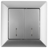 ЭРА Intro Solo выкл. 2 кл.(инд.) 10А, алюминий 4-105-03 53595