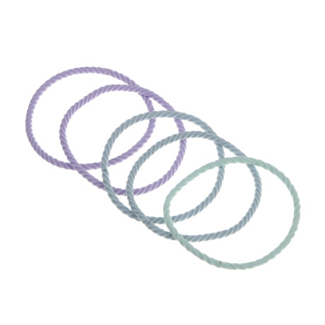 ВСЁГАЗИН Набор резинок для волос 5шт, d5см, полиэстер, 4 цветовых сочетания, ВГ22-43