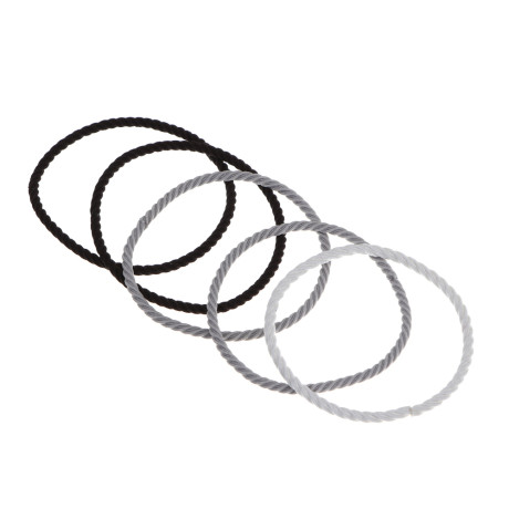 ВСЁГАЗИН Набор резинок для волос 5шт, d5см, полиэстер, 4 цветовых сочетания, ВГ22-43