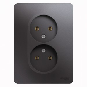 Systeme Electric GLOSSA роз. СУ 2 мест. графит (пл.осн.) GSL001320 (6!)