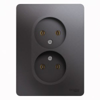 Systeme Electric GLOSSA роз. СУ 2 мест. графит (пл.осн.) GSL001320 (6!)